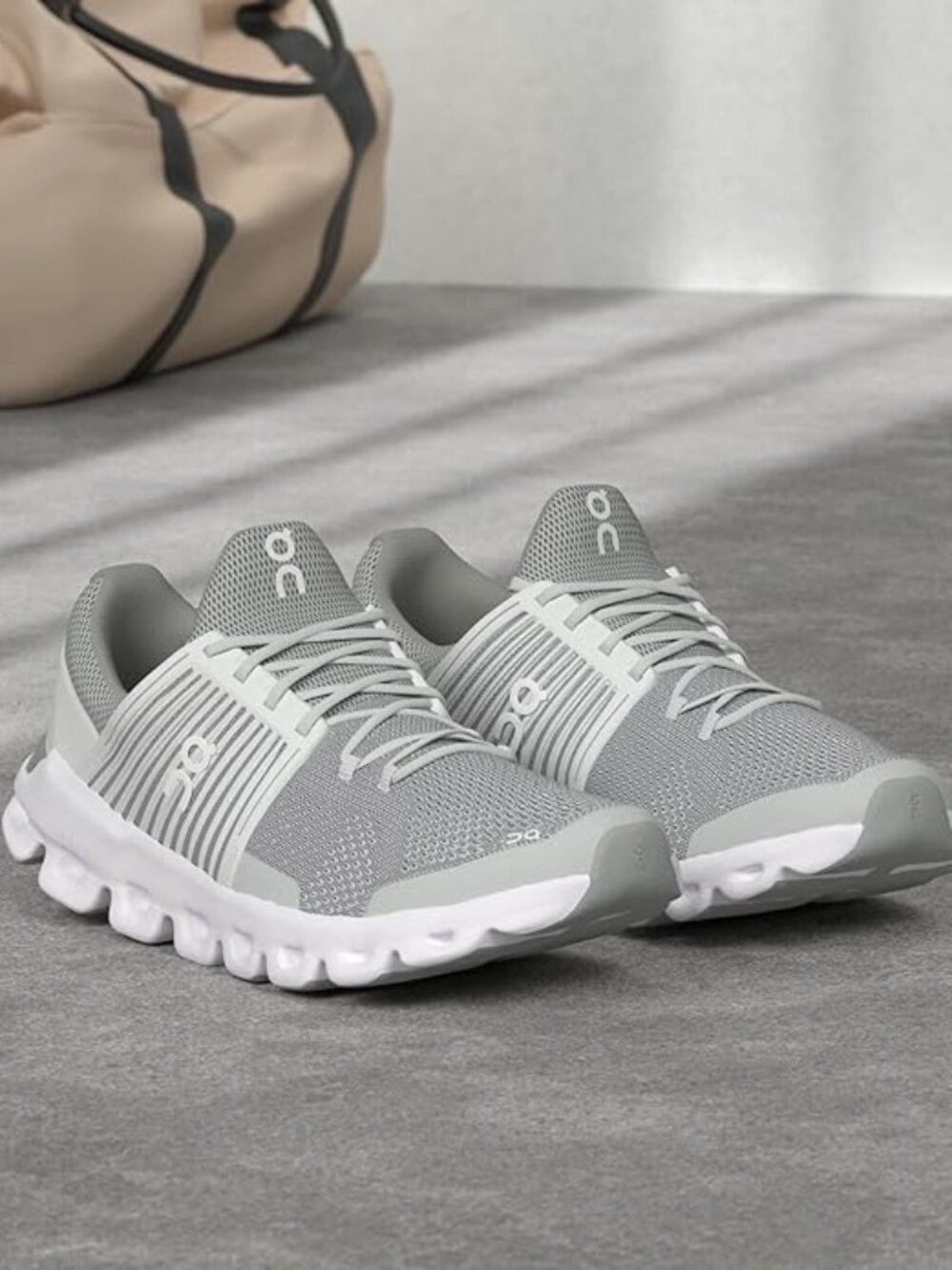 On Running Women's White Glacier Grey Cloudswift Mesh Running Shoes Size 7.5